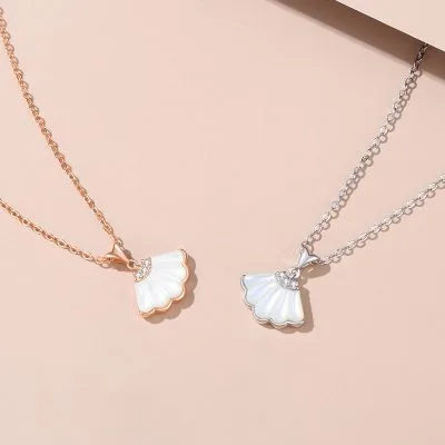 Dây Chuyền Bạc Nữ đính đá CZ Hình Chiếc Váy Cách điệu LILI 494226 3