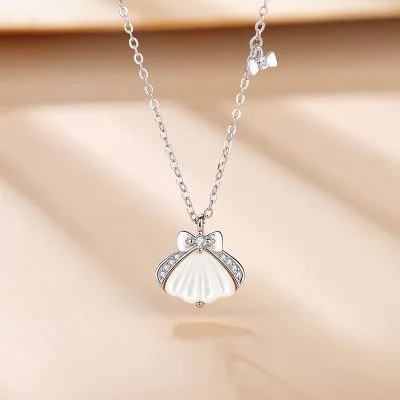 Dây Chuyền Bạc Nữ đính đá CZ Hình Chiếc Váy Thắt Nơ Xinh Xắn LILI 317396 1