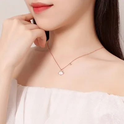 Dây Chuyền Bạc Nữ đính đá CZ Hình Chiếc Váy Thắt Nơ Xinh Xắn LILI 317396 2
