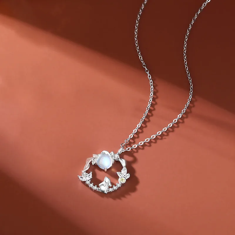 Dây Chuyền Bạc Nữ đính đá CZ Hình Thỏ Ngắm Trăng LILI 899188 5
