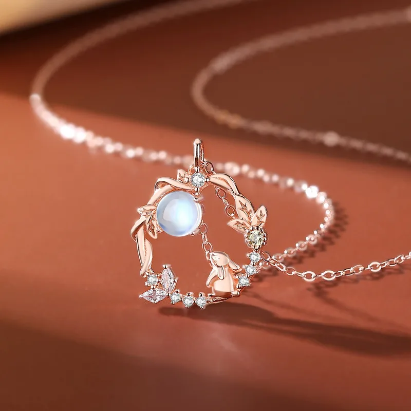 Dây Chuyền Bạc Nữ đính đá CZ Hình Thỏ Ngắm Trăng LILI 899188 6