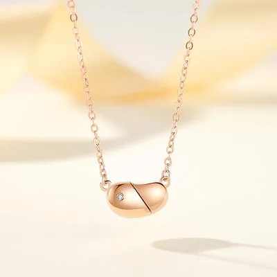Dây Chuyền Bạc Nữ đính đá CZ Xoay đeo 2 Kiểu Hình Hạt đậu Trái Tim LILI 249585 3