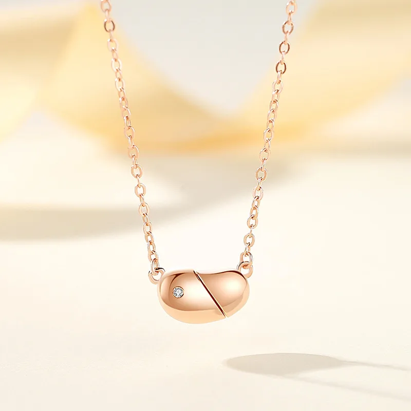Dây Chuyền Bạc Nữ đính đá CZ Xoay đeo 2 Kiểu Hình Hạt đậu Trái Tim LILI 249585 3