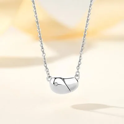 Dây Chuyền Bạc Nữ đính đá CZ Xoay đeo 2 Kiểu Hình Hạt đậu Trái Tim LILI 249585 4