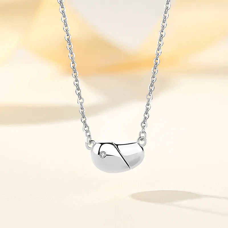 Dây Chuyền Bạc Nữ đính đá CZ Xoay đeo 2 Kiểu Hình Hạt đậu Trái Tim LILI 249585 4