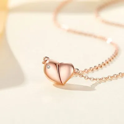 Dây Chuyền Bạc Nữ đính đá CZ Xoay đeo 2 Kiểu Hình Hạt đậu Trái Tim LILI 249585 5