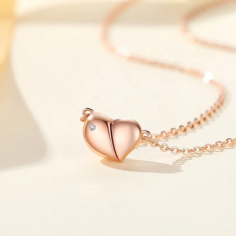 Dây Chuyền Bạc Nữ đính đá CZ Xoay đeo 2 Kiểu Hình Hạt đậu Trái Tim LILI 249585 5