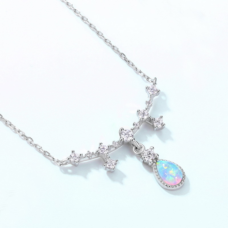 Dây Chuyền Bạc Nữ đính đá Opal Hình Giọt Nước LILI 245754 2