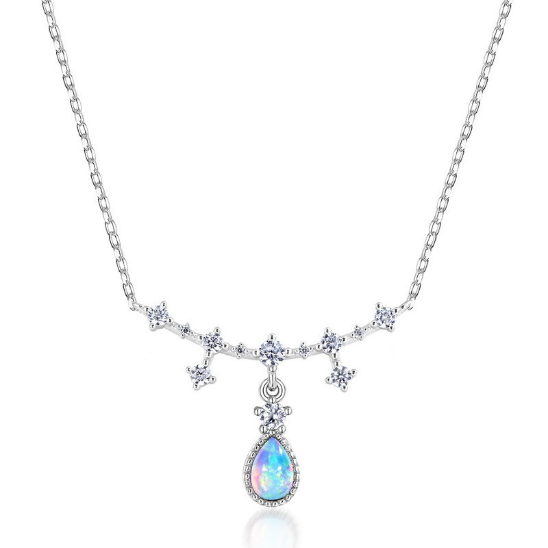 Dây Chuyền Bạc Nữ đính đá Opal Hình Giọt Nước LILI 245754 4