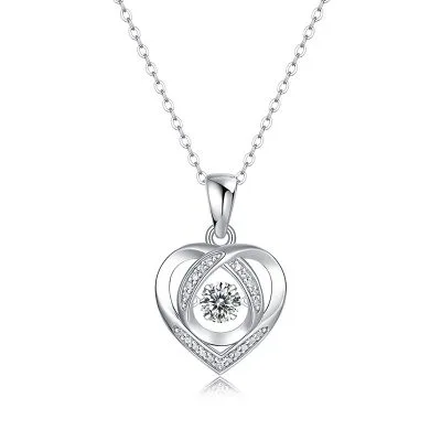 Dây Chuyền Bạc Nữ đính Kim Cương Moissanite Hình Trái Tim LILI 651753 1