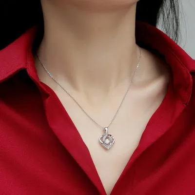 Dây Chuyền Bạc Nữ đính Kim Cương Moissanite Hình Trái Tim LILI 651753 4