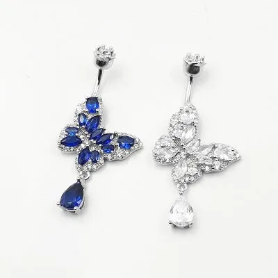 Khuyên Rốn Bụng Bạc Nữ đính đá CZ Hình Hồ điệp Veronica LILI 671974 4