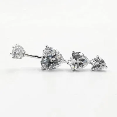 Khuyên Rốn Bụng Bạc Nữ đính đá CZ Hình Trái Tim Theodora LILI 239532 5