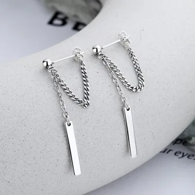 Khuyên Tai Bạc Nữ Dạng Chuỗi Xích Xoắn độc đáo Fidelia LILI 135457 1