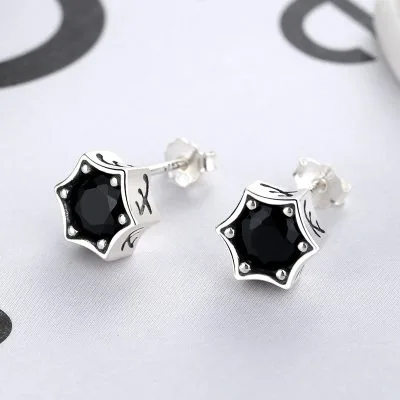 Khuyên Tai Bạc Nữ đính đá CZ Hình Ngôi Sao 6 Cánh Drusilla LILI 189459 1