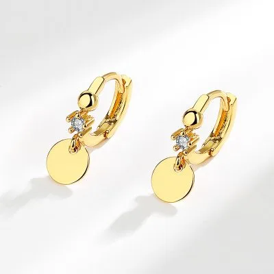 Khuyên Tai Bạc Nữ đính đá CZ Tròn Trơn Sigourney LILI 135333 7
