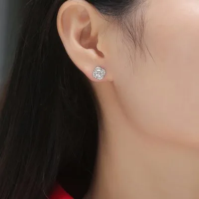 Khuyên Tai Bạc Nữ đính Kim Cương Moissanite Cỏ 4 Lá Sigrid LILI 378159 4
