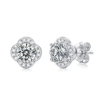 Khuyên Tai Bạc Nữ đính Kim Cương Moissanite Cỏ 4 Lá Sigrid LILI 378159 5