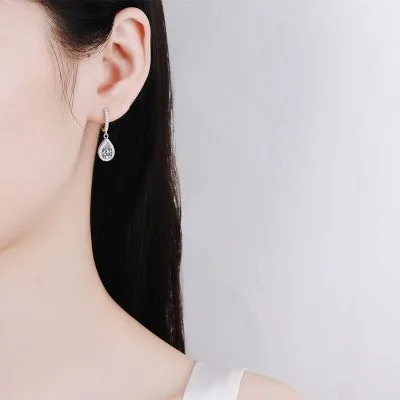 Khuyên Tai Bạc Nữ đính Kim Cương Moissanite Hình Giọt Nước LILI 516736 4