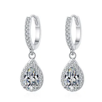 Khuyên Tai Bạc Nữ đính Kim Cương Moissanite Hình Giọt Nước LILI 516736 5