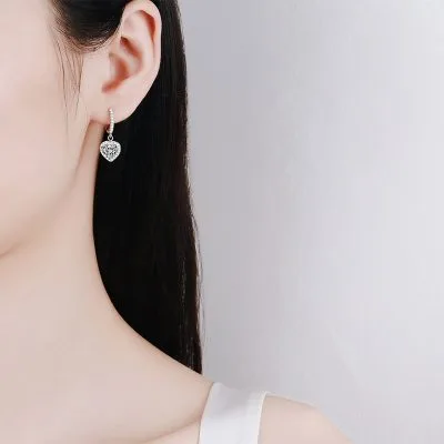 Khuyên Tai Bạc Nữ đính Kim Cương Moissanite Trái Tim Carwyn LILI 422658 5