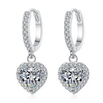Khuyên Tai Bạc Nữ đính Kim Cương Moissanite Trái Tim Carwyn LILI 422658 6