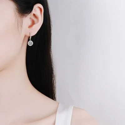 Khuyên Tai Bạc Nữ đính Kim Cương Moissanite Tròn Eugene LILI 745457 5
