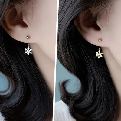 Khuyên Tai Bạc Nữ Hình Bông Tuyết Snow Flower LILI 372465 1