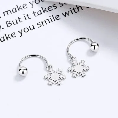 Khuyên Tai Bạc Nữ Hình Bông Tuyết Snow Flower LILI 372465 2