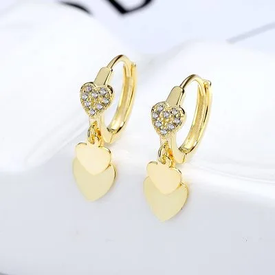 Khuyên Tai Bạc Nữ Tròn đính đá CZ Hình Trái Tim Louisa LILI 371525 4