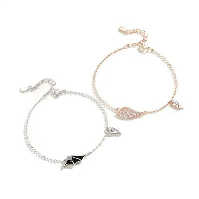 Lắc Tay Bạc Cặp đôi đính đá CZ Thiên Thần Và ác Quỷ LILI 211775 5