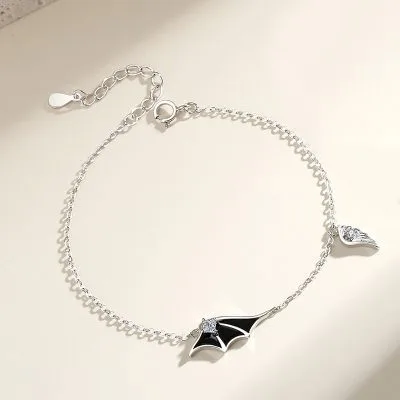 Lắc Tay Bạc Cặp đôi đính đá CZ Thiên Thần Và ác Quỷ LILI 211775 6