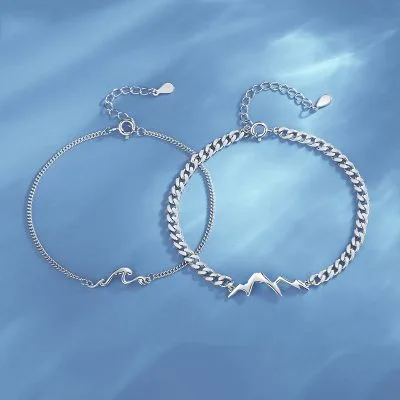 Lắc Tay Bạc Cặp đôi Tình Yêu Sông Và Núi LILI 569371 1