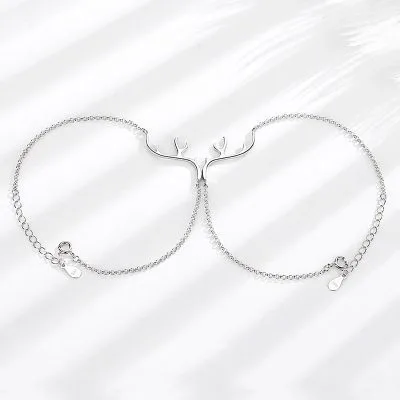 Lắc Tay Bạc Cặp đôi Tình Yêu Tình Bạn Bff Best Friend Gạc Nai LILI 631555 1