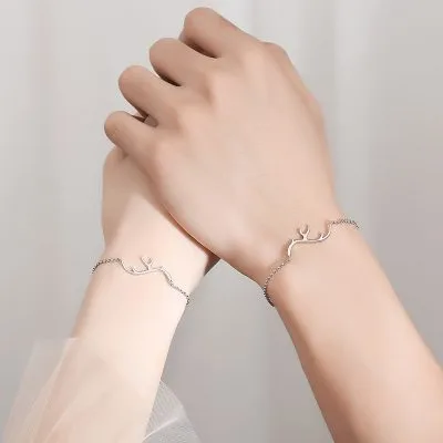 Lắc Tay Bạc Cặp đôi Tình Yêu Tình Bạn Bff Best Friend Gạc Nai LILI 631555 4