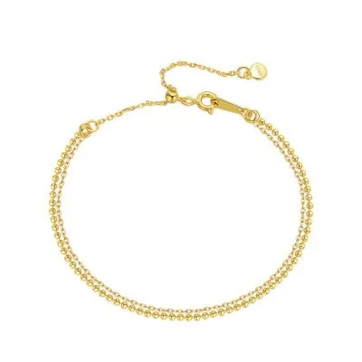 Lắc Tay Bạc Nữ 2 Tầng Chuỗi Hạt Tròn Olwen LILI 728997 1