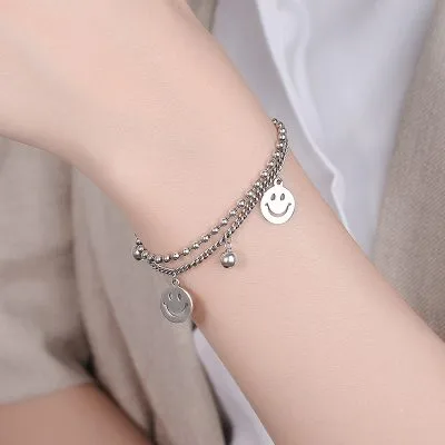 Lắc Tay Bạc Nữ Chuỗi Hạt Tròn Hình Mặt Cười Viva LILI 952256 3