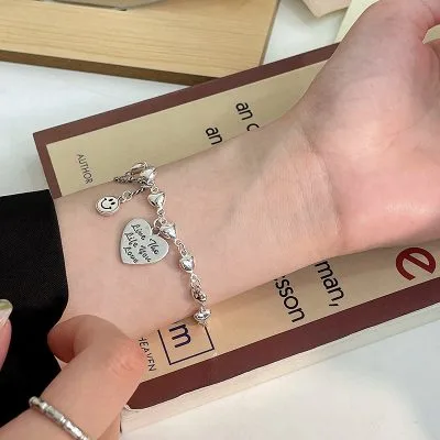 Lắc Tay Bạc Nữ Chuỗi Trái Tim Love You LILI 495865 1