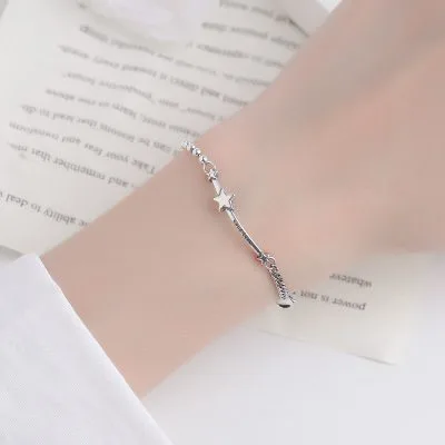 Lắc Tay Bạc Nữ Chuỗi Tròn Xoắn Hình Ngôi Sao Good Luck LILI 823776 3