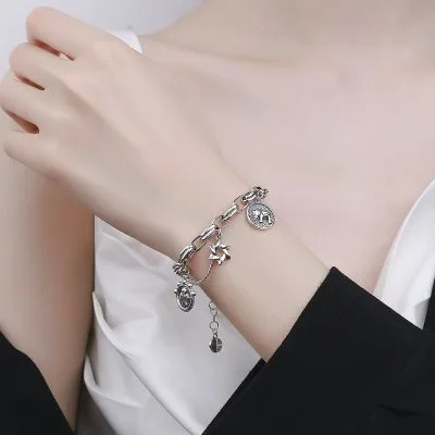 Lắc Tay Bạc Nữ Chuỗi Vuông Tròn Sophronia LILI 664897 1