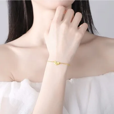 Lắc Tay Bạc Nữ Dạng Chuỗi Hộp Vuông Hình Trái Tim Love Chain LILI 744886 2