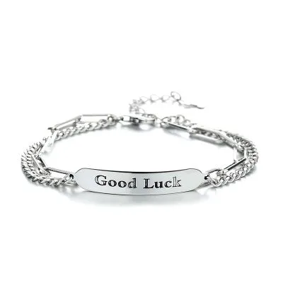Lắc Tay Bạc Nữ Dạng Chuỗi Xoắn Chữ Nhật Good Luck LILI 614693 5