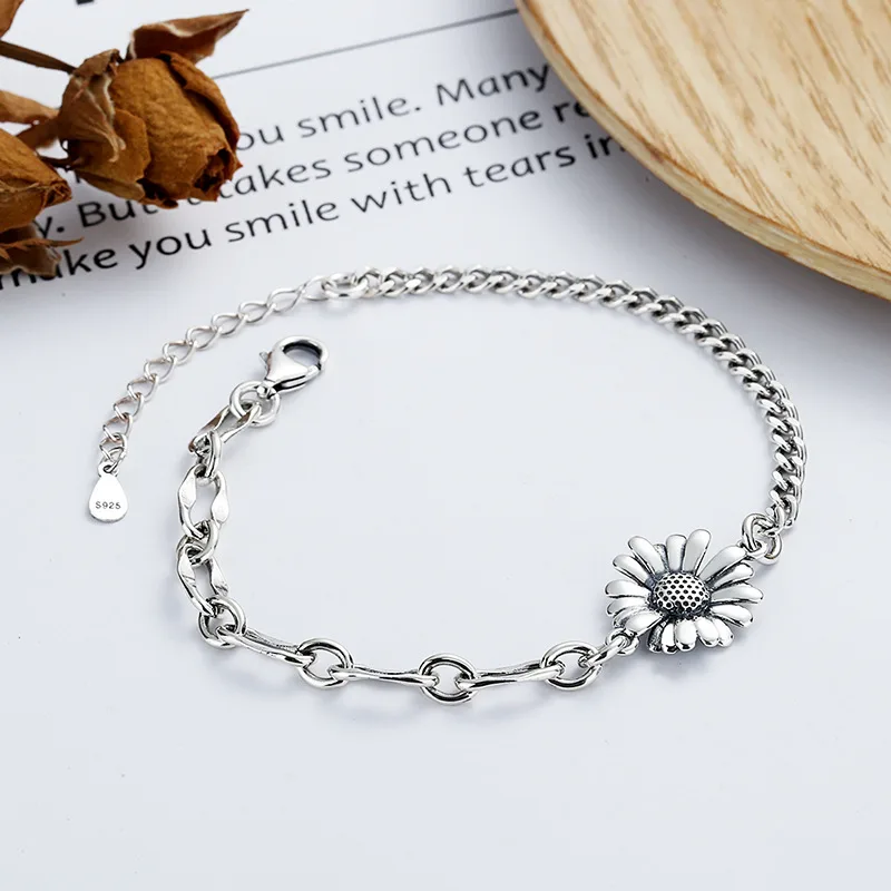 Lắc Tay Bạc Nữ Dạng Chuỗi Xoắn Hình Bông Hoa Hướng Dương LILI 898471 1