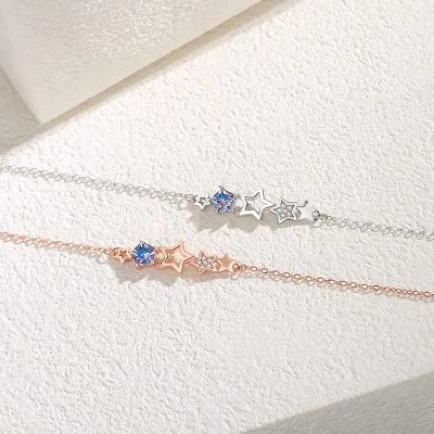 Lắc Tay Bạc Nữ đính đá CZ Hình Ngôi Sao 5 Cánh LILI 532223 3