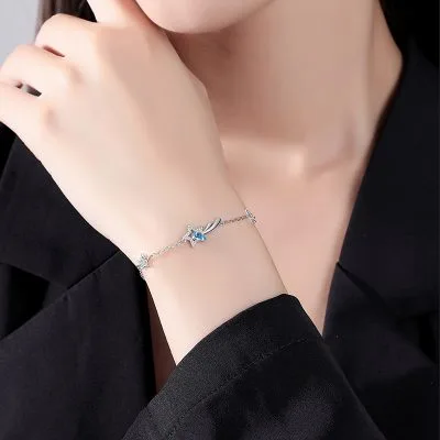 Lắc Tay Bạc Nữ đính đá CZ Hình Ngôi Sao Băng LILI 447615 4