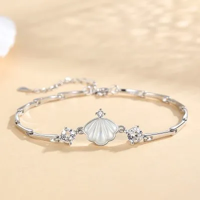 Lắc Tay Bạc Nữ đính đá CZ Hình Vỏ Sò Cosima LILI 815243 4