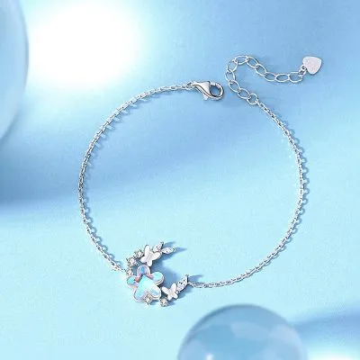 Lắc Tay Bạc Nữ đính đá CZ Hoa Bướm LILI 397233 3