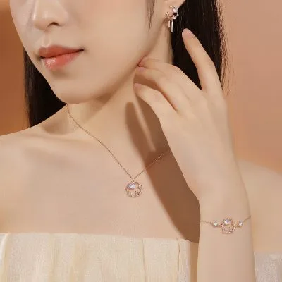 Lắc Tay Bạc Nữ đính đá CZ Thỏ Ngắm Trăng LILI 722163 3