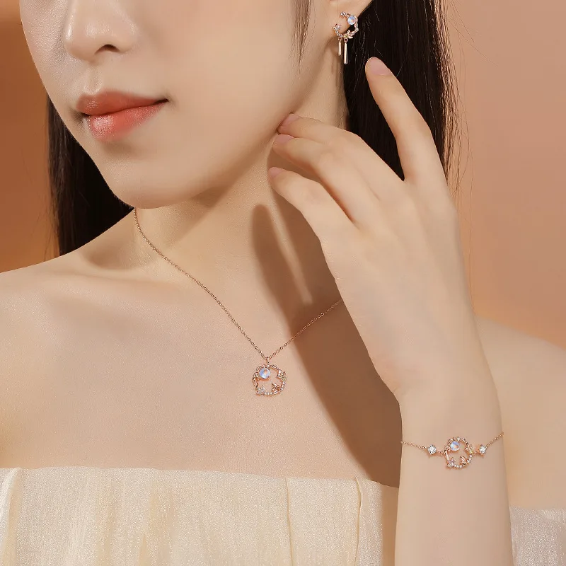 Lắc Tay Bạc Nữ đính đá CZ Thỏ Ngắm Trăng LILI 722163 3