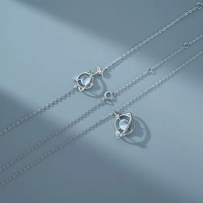 Lắc Tay Bạc Nữ đính đá CZ Tiểu Hành Tinh Planet LILI 718911 3